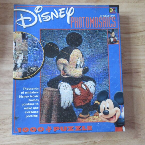 Disney Mickey Mouse Robert Silvers Photomosaic 1000 piece Puzzle 27" x 20" - Picture 2 of 8